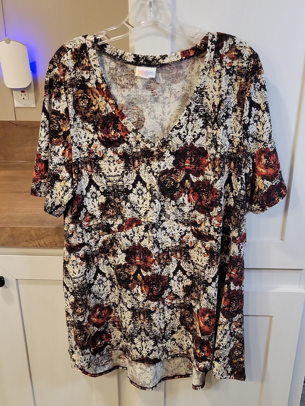 ROE Floral V-Neck Midi Dress - Multi/Black/Rust